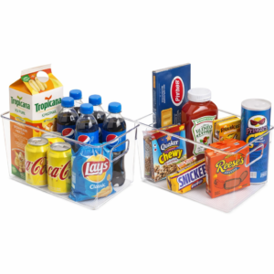 Clear Plastic Pantry Organizer Bins - Large