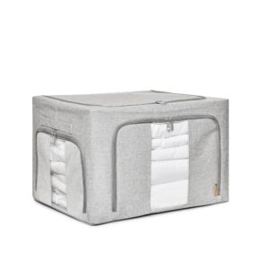 Collapsible Linen Storage Box - Pebble Grey