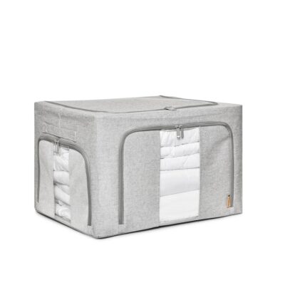 Collapsible Linen Storage Box - Pebble Grey